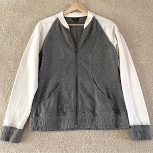 Eddie Bauer Grey/Cream Full Zip Jacket, Small